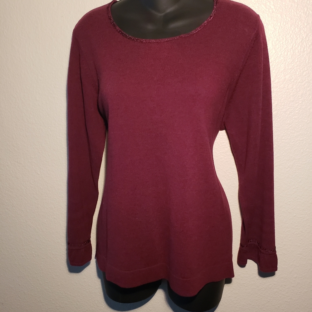New J Jill sweater top medium burgundy